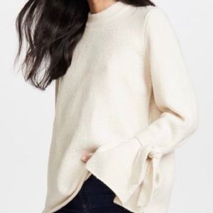 Madewell Tie Cuff Sweater Sz Med Antique Cream